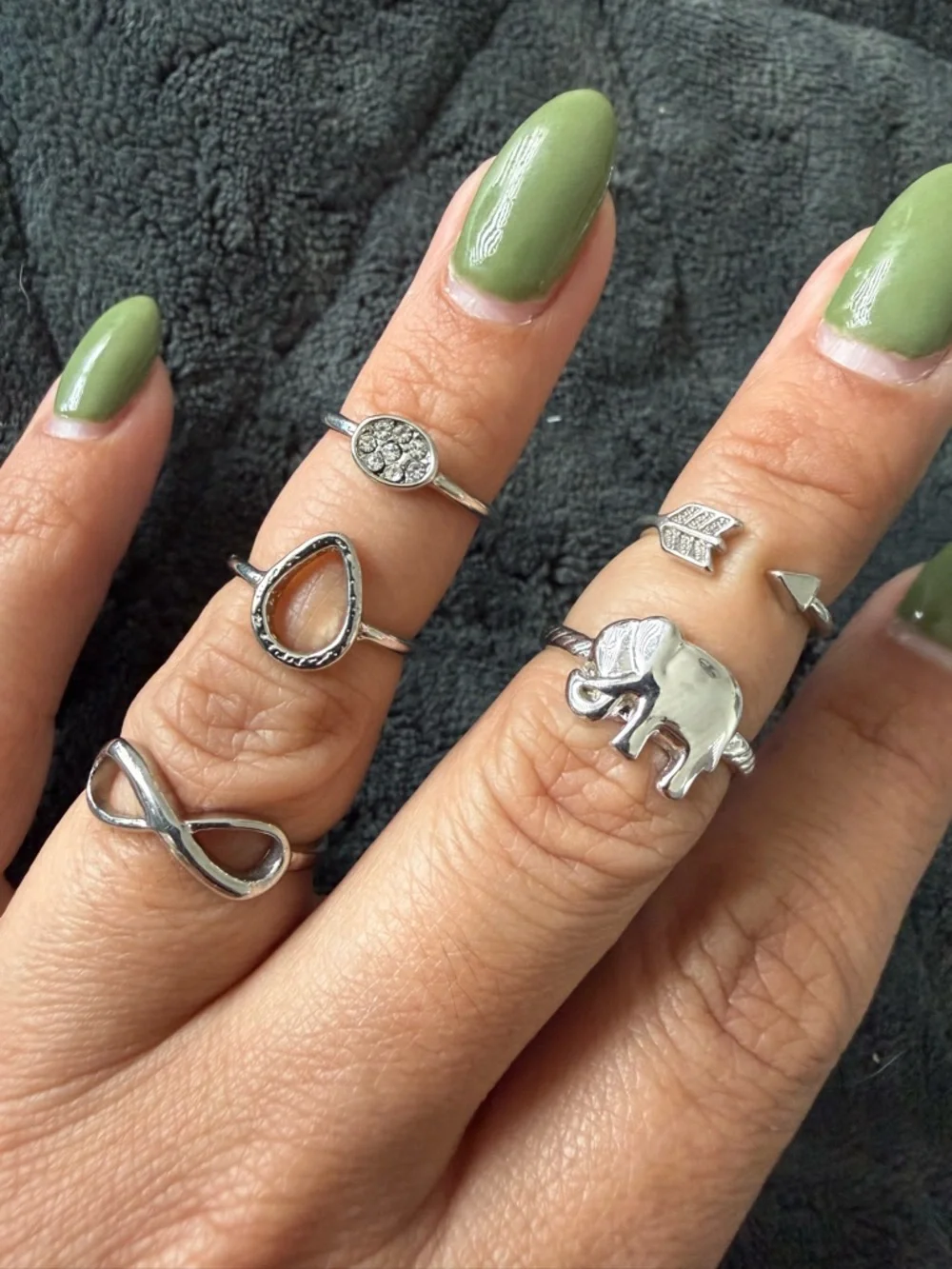 Silver Tone Stackable Ring Set - Picture 8 of 10